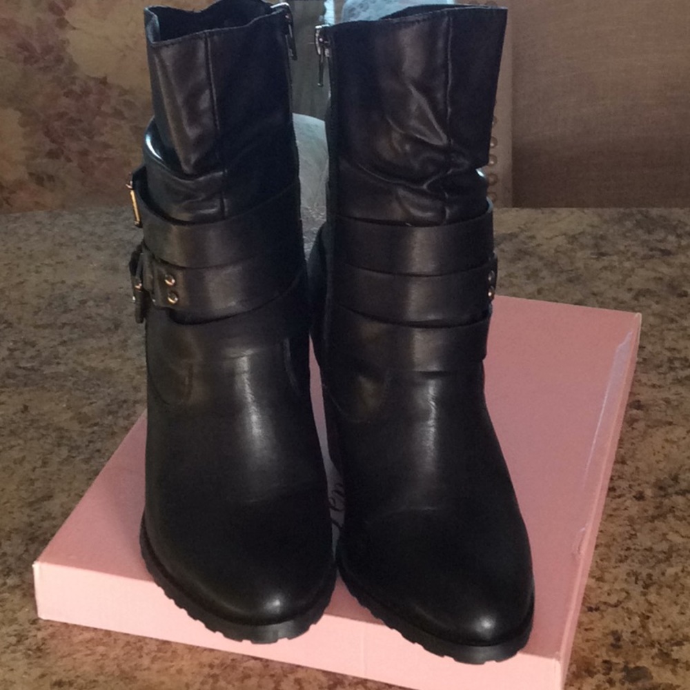 Penny loves Kenny Blk Moto Style Boots 8.5